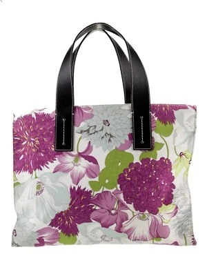 Bolso de Mano Burberry London Multicolor Patrón Floral Lona y Cuero Raro Usado en Excelente Condición 04 Foto 1 de 4