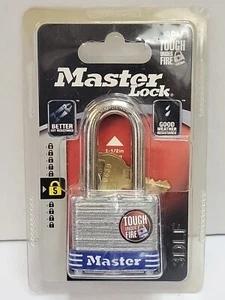 Master Lock 3DLF 1-1/2" No. 3 Long Shackle Laminated Padlock NEW - Picture 1 of 8
