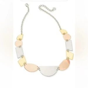 Alfani Necklace silver gold and bronze statement necklace nwt - Picture 1 of 9