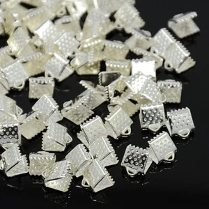 Lot Of 40 Claw Ribbon Clips 8 X 8Mm Silver Grosgrain Ribbon - Picture 1 of 1