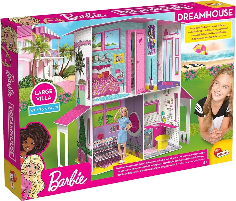 Lisciani 68265 Barbie Taumhaus Villla mit Möbeln 67 cm (ohne Puppe)