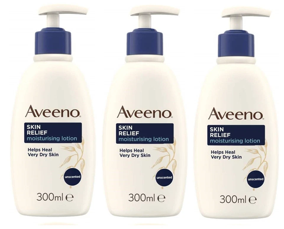 3 x Aveeno Skin Relief Shea Butter Lotion 300ml - Image 1 of 1
