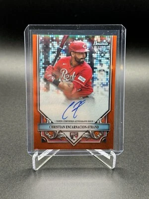 2024 Bowman Sterling Christian Encarnacion-Strand RC  Auto Orange Refractor /75 - Image 1 of 2