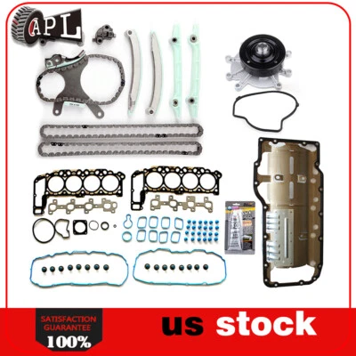 Water Pump Oil Pan Gasket Timing Chain Kit For 2000-2001 Dodge Durango 4.7L - Image 1 of 4