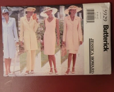 Butterick 5929 Pattern Jessica Howard JACKET DRESS TOP & PANTS ~ Misses 8-10-12 - Image 1 of 2
