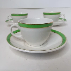 North Staffordshire Pottery Vitrock Emblem Cup and Saucer 3 Vintage Sets 1958 - Picture 1 of 24