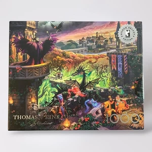 Disney Thomas Kinkade Sleeping Beauty Maleficent Dragon 1000 Piece Puzzle - Picture 1 of 10