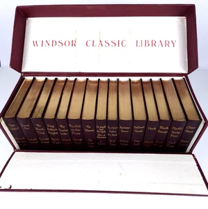 Windsor Biblioteca Clásica Vintage Imitación Cuero Caja de 14 Libros Clásicos Años 30 - Imagen 1 de 24