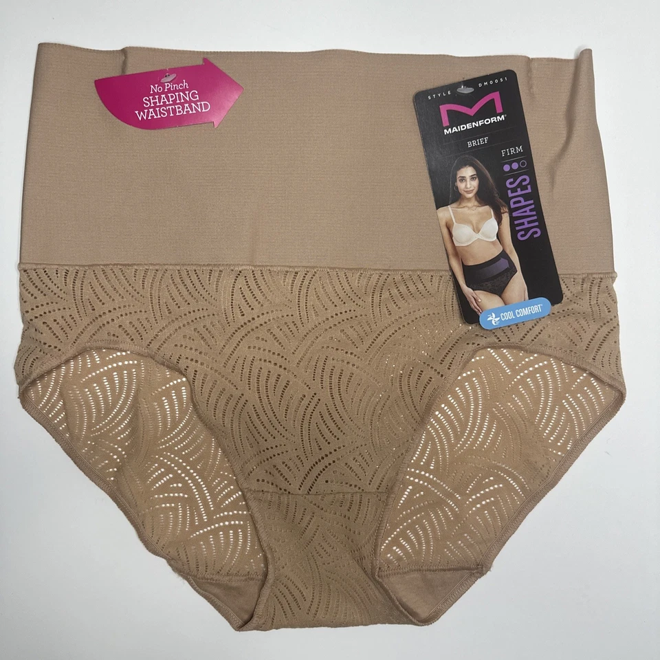 Maidenform DM0051 Firm Shaper Brief Panty Cool Comfort Sz XL Pink Floral
