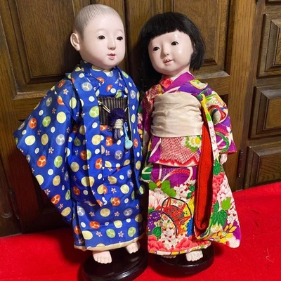 Muñeca Ichimatsu base de pie, redonda, laca negra, 2 piezas, para Nº 10 y Foto 1 de 4