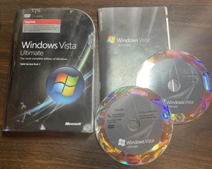 MS Windows Vista Ultimate Upgrade 32 & 64 Bit Genuine Retail Version 2-Discs - Picture 1 of 6
