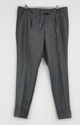 Pantalón Magaschoni Mujer Talla 14 Lana Angora Pantalones Slaks Gris Plisado Portador Foto 1 de 4