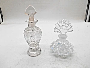 Hübsches Paar Klarglas Parfüm Flaschen mit Stopfen (1-4" * 1-5" hoch) - Bild 1 von 6