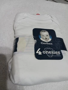 Gerber Baby Unisex Strampler Größe 18 Monate Weiß 4er Pack Kurzarm Bodys - Bild 1 von 8