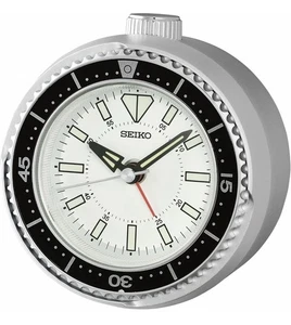 Seiko Mai QHE207 Silver Bedside Alarm Clock snooze, beep, light NEW - Picture 1 of 8