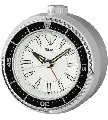 Seiko Mai QHE207 Silver Bedside Alarm Clock snooze, beep, light NEW - Image 1 of 4