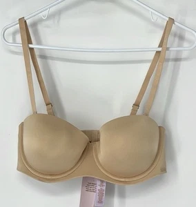Savage X Fenty NWT women’s Size 38B bra Beige Microfiber Strapless Non Padded - Picture 1 of 10