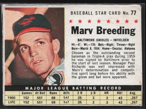 1961 Post Cereal (F278-33) #77 Marv Breeding Box Version - Picture 1 of 2