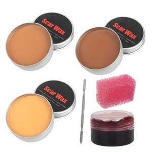 Trucco Halloween ferite finte cicatrici pelle cera finto legno speciale modellazione riempitivo - Foto 1 di 17