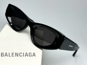 Nuevas gafas de sol Balenciaga ojo de gato BB0243S 001 plástico negro 48-145 Italia - Imagen 1 de 15