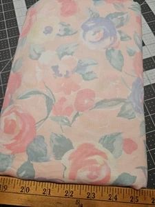 VTG Vintage Peter Pan Fabric Water Color Pastels Pink Blue BY THE HALF YARD - Picture 1 of 5