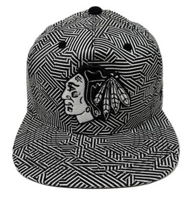 Zephyr NHL Chicago Blackhawks RARE "Doodle" 5 Panel Flat Bill SnapBack Hat NWT - Picture 1 of 5