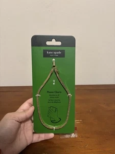Accessoire chaîne dorée breloque de téléphone Kate Spade New York convient à tous les étuis de téléphone neuf avec étiquette - Photo 1 sur 2