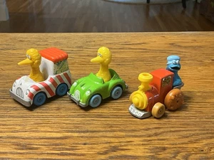 3 1983 Playskool Muppets Sesame Street BIG BIRD Green Car Popcorn Cookie Monster - Picture 1 of 2