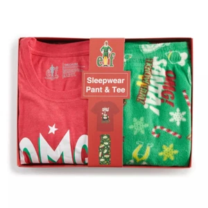 MENS ELF CHRISTMAS PJ LOUNGE 2 PC PAJAMA SLEEP PANT/ TEE SHIRT GIFT SET XL - Picture 1 of 4