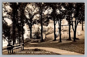 Milford Iowa IA Babcocks W Okoboji Schaukeln Dia Echt Foto Postkarte RPPC 1930-50 - Bild 1 von 2