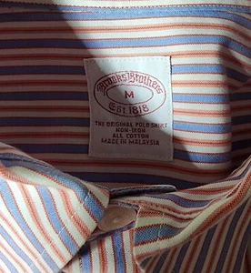 VTG Mens Roomy Med. Brooks Brothers Button Down Striped Shirt - Picture 1 of 7