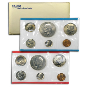 1977 US Mint Set Uncirculated 12 Coin Set Philadelphia & Denver P & D