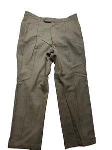 Stafford Dress Pants Mens Size 36x30 Charcoal Plaid Wool Shell 100% Polyester - Picture 1 of 14
