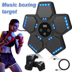 Smart Music Boxing Machine Bluetooth Wall Target Training Exercise + Gloves New - Picture 1 of 17