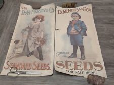 Antique DM Ferry &Co's Standard Seeds Advertising Store Posters (2)