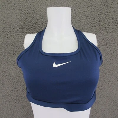 Nike Women’s Dri-Fit Swoosh Sports Bra XL Blue Racerback #4637 - Image 1 of 4