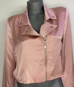 Nueva Chaqueta a Snap Victoria Secret Rosa Rosa Satinada Talla Mediana - Imagen 1 de 11