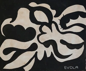 Julius Evola Signed Rare Italian Abstract Oil Painting on Canvas Modern Art - Picture 1 of 4