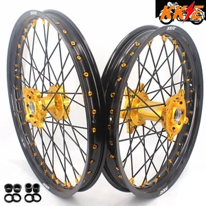 KKE 21/19' Motorcycle Rims fit Suzuki RMZ250 2007-2024 RMZ450 2005-2024 Gold - Picture 1 of 12