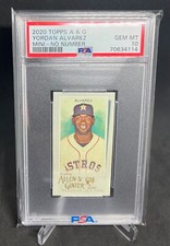 2020 Topps Allen & Ginter YORDAN ALVAREZ Rookie Mini No Number NNO /50 PSA 10!