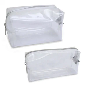 Large or Small Clear Exam See Through Transparent Pencil Case Toiletry Bag Home - Picture 1 of 7