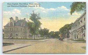 Postal Capitolio del Estado Oficina de Correos Biblioteca Edificios Históricos Concord NH - Imagen 1 de 3