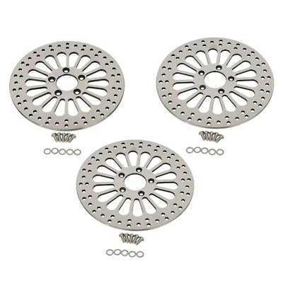 Rotores de freno de 11.8" 3pcs 2Delantero 1Trasero Super Spoke Pulido Para Harley 2008-2013  Foto 1 de 4