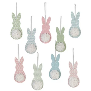 Set/9 7" Bethany Lowe Spring Happy Tails Bunny Retro Vntg Easter Decor Ornaments - Picture 1 of 1