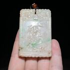Chinese Antique Qing Dynasty Jadeite Jade Carved God of Longevity Pendants