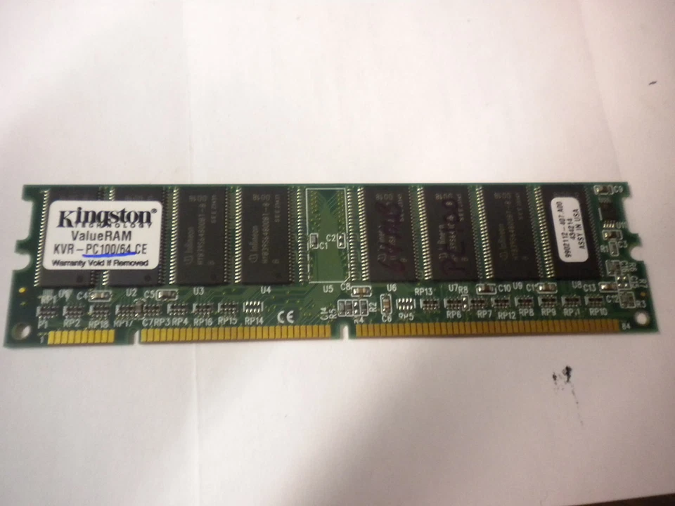 KINGSTON KVR100X64C2/64 PC100 64MB 8MX64 100MHz Non-ECC CL2 Memory - Image 1 of 3
