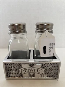 Mississippi State University Pewter Salt And Pepper Shakers NWT - Picture 1 of 4