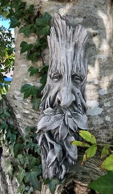 BURGESS HOME & GARDEN Targa Greenman lunga | Pietra Ricostituita Statua Insegna Ornamento Giardino