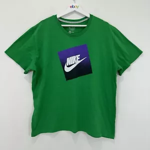 Nike T Shirt Men 2XL Slim Fit Green/Blue Cotton The Athletic Dept Made in Aust - Picture 1 of 7