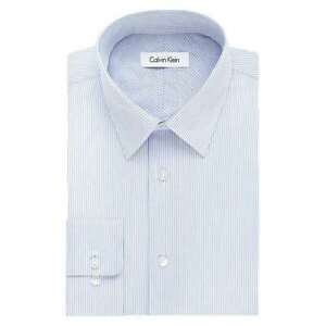 Mens Calvin Klein Non-Iron Button Down Solid Dress Shirt Classic Fit New